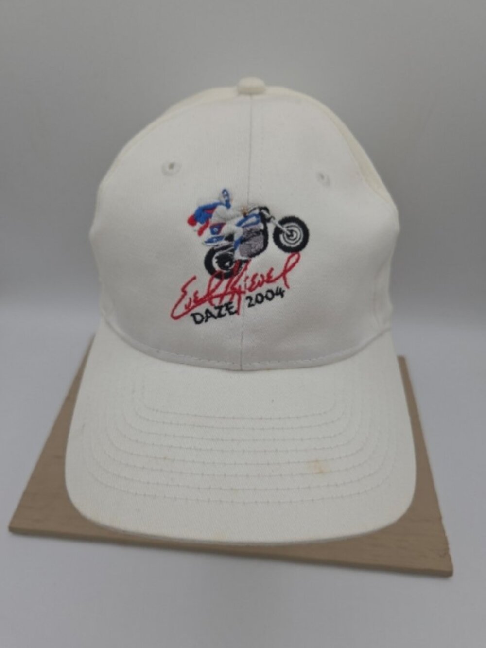 Evel Knievel Daze 2004 Limited Edition Embroidered Hat – White Strapback